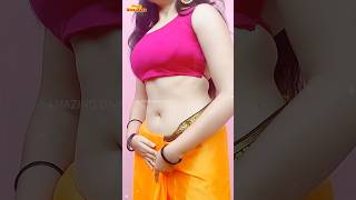 How To Wear Saree To Show Waist🤩shorts subscribe amazingdivazone saree drapingsaree sareelove [upl. by Hcib]