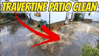 Travertine patio cleaning [upl. by Fiden47]