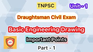 TNPSC  Draughtsman Civil ExamUnit  1Basic Engineering DrawingImportant Points  1 [upl. by Nosyrb564]