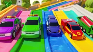 Colors with Street Vehicles  Colors with Paints Trucks  Colors for Children  Monster Truck Colors [upl. by Mosier478]