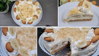 حلى بارد لو تجربوه مش رح تبطلو تعملوه Banana pudding arabic style better than the original [upl. by Enelrahs]