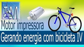 Gerando energia com bicicleta Motor de impressora [upl. by Naaman]