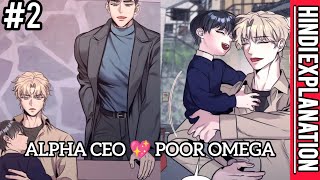 alpha ceo 💖 poor omega  part 2  bl manga explain in Hindi [upl. by Kennedy]