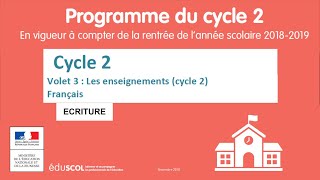 6 ECRITURE Français  Programme Cycle 2 CPCE1CE2 p15 à 18 [upl. by Behl939]