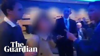 Chinese TV reporter slaps delegate at Tory conference [upl. by Lleynad]