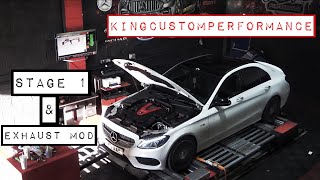 Mercedes AMG C43  Stage 1 Tune amp Exhaust Modification  Dyno Runs  Before amp After Sound Test [upl. by Enneibaf945]