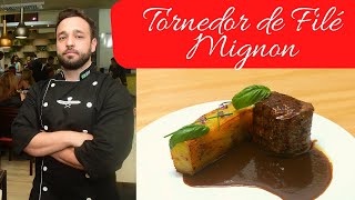 TORNEDOR de FILÉ MIGNON com MIL FOLHAS de batata e MOLHO DEMI GLACE [upl. by Melisse]