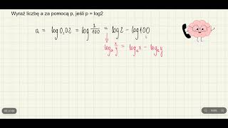 Wyraź liczbę a za pomocą p jeśli p  log2 [upl. by Keyser]