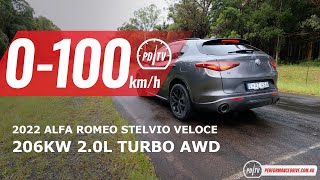 2022 Alfa Romeo Stelvio Veloce 0100kmh amp engine sound [upl. by Tessie]