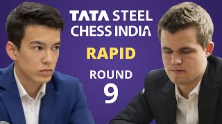 Nodirbek Abdusattorov vs Magnus Carlsen  Tata Steel India Rapid 2024  Round 9 [upl. by Jopa25]