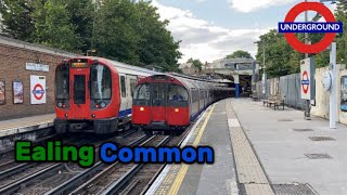 District and Piccadilly Lines At Ealing Common Station London Underground  280624 [upl. by Hanzelin]