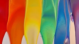 Rainbow Landscape Flipcup  Acrylic Pouring  Fluid Art [upl. by Acisey]