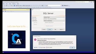 Cannot connect to SQL server SQL SQL Server Error [upl. by Warila]