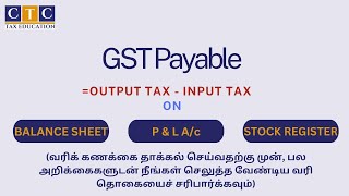 GST Payable on Stock Register  ReCheck with Income Statement amp Stock Register [upl. by Phip]