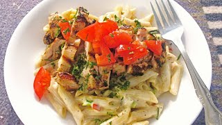 Blackened Chicken Alfredo over Penne  PoorMansGourmet [upl. by Anissa]