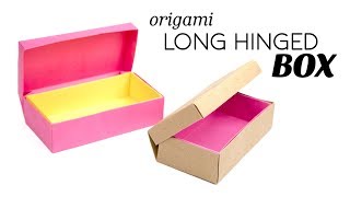 Origami Long Hinged Box Tutorial  DIY  Paper Kawaii [upl. by Assira]