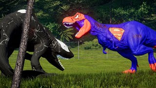 Epic Dino Heroes Fighting Wolverine vs Joker vs Superman TRex amp IREX 🌟🦖 Jurassic world evolution [upl. by Maximilian677]