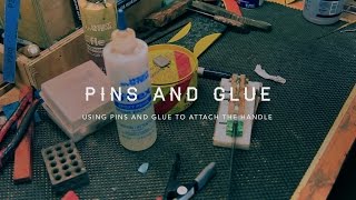 Knife Making Part 15 Pins and Glue [upl. by Merilee763]