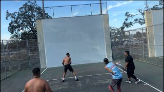 Handball Semifinals of the B Doubles Tournament 👋🏽🔵💨 Chantz amp Jhon vs Tuna amp Eric 💪🏽 wallball [upl. by Netti]