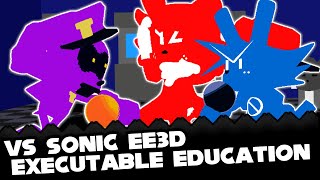 FNF  Vs Sonic EE3D  Executable Education 3D  ModsHardGameplay [upl. by Ellesij]