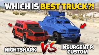 GTA 5 ONLINE  NIGHTSHARK VS INSURGENT PICKUP CUSTOM WHICH IS BEST ARMORED TRUCK [upl. by Anahcra]