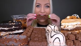 Jella ASMR chocolate candy cake mousse pudding ice cream Mukbang bites only [upl. by Bunow]