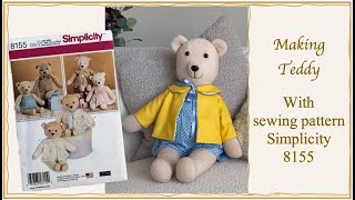 Sewing Teddy Bear from simplicity pattern 8155 [upl. by Donahue]