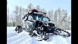 Canam Maverick X3 XRS with Backcountry snow tracks [upl. by Boylston]