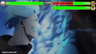 Gojo vs Jogo and Hanami Choso WITH HEALTHBARS  Jujutsu Kaisen Season 2 [upl. by Eillac]