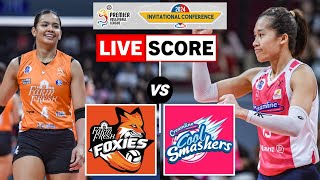 Farm Fresh Foxies vs Creamline Cool Smashers  PVL Invitational Live Scoreboard [upl. by Retloc]