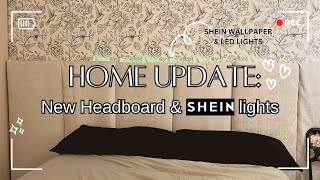 HOME UPDATE NEW HEADBOARD  USING SHEIN PRODUCTS  DIY WALL TO WALL HEADBOARD FOR R800 SA YOUTUBER [upl. by Lorin]