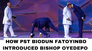 🥺COZA PST BIODUN FATOYINBO PROSTRATES TO WELCOME BISHOP DAVID OYEDEPO SEE HOW HE INTRODUCED HIM [upl. by Denver]