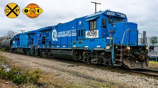 Rare ExConrail quotSuper 7quot Locomotives in Action  Ohio Central Railroad [upl. by Liederman499]