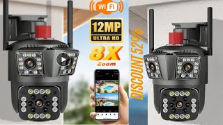 HD 8MP PTZ WiFi 4K Dual Lens Screen Camera 6K 12MP Three Screens Security Protection IP CCTV [upl. by Evreh]