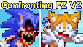 Friday Night Funkin SonicEXE Confronting Yourself Final Zone V2 GoodBad Ending FNF ModTails [upl. by Kazue403]