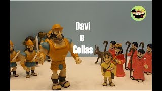 Davi e Golias  Aprendendo a Bíblia Brincando com Meus Heróis  Bible Toys [upl. by Bara]