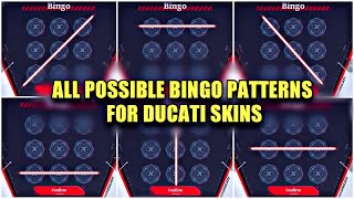 ALL POSSIBLE BINGO PATTERNS FOR DUCATI SKINS  MOBILE LEGENDS X DUCATI [upl. by Lissi]