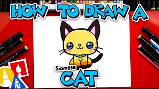 How To Draw A Cartoon Siamese Cat [upl. by Abihsat]