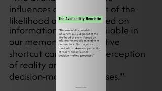 Philosophy Insights  The Availability Heuristic [upl. by Nasah]