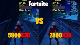 5800X3D VS 7800X3D  Fortnite Performance Mode  Chapter 5 [upl. by Ariew]