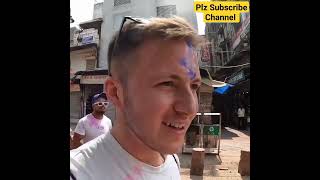 Foreigners Celebrate Holi Festival in India 🇮🇳 Holi festival 2024  Holi celebration colour  indian [upl. by Enrobyalc268]