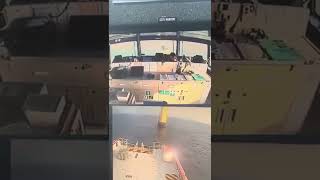 They show how windfarm support vessel NJORD FORSETI hit a wind turbine tower in the Southern North [upl. by Lockwood592]