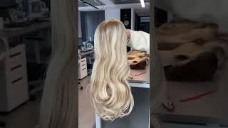 18 Inch Blonde Hair Dark Roots Ombre Wig for Blondes  RLF005 ombrehair hairstyle wigs shorts [upl. by Airun231]