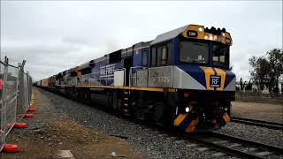 Two Aurizon Services on a cold damp wintry dayGWAs Streamliner CLF amp CMs on 1120S amp 5XM1 270624 [upl. by Eiuqram]