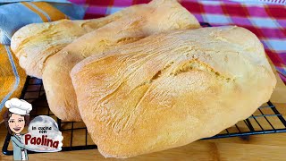 Pane fatto in casa ricetta facile senza impasto Pane ciabatta croccante [upl. by Buerger616]