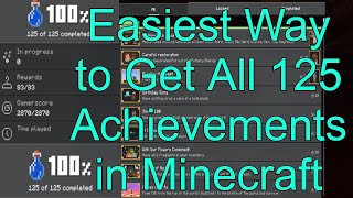 120 Achievement World Easiest Way to Get All 125 Achievements in Minecraft Bedrock [upl. by Alusru]