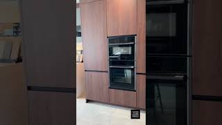 Ex Display Nobilia Easytouch Mineral Green Walnut Black Glass Kitchen [upl. by Noimad]