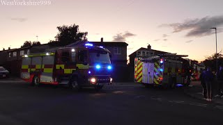 South Kirkby Cudworth amp Featherstone at an Incident  West  South Yorkshire Fire amp Rescue Service [upl. by Eintroc]