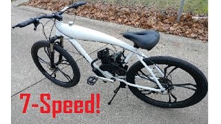 My all time favorite bike to ride Jackshaft 7SPEED GT2A 66cc 80cc motorized bicycle push bike [upl. by Oisinoid2]