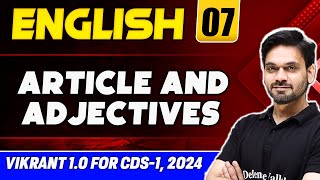 CDS English Article and Adjectives  CDS Preparation 2024  CDS Vikrant 10 [upl. by Forta433]